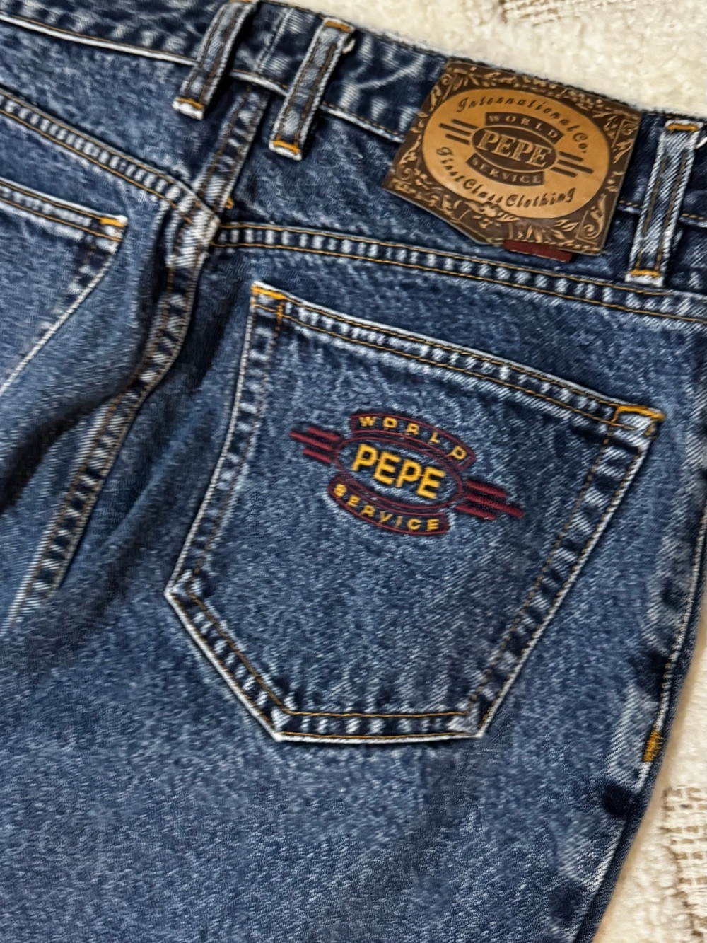 Vintage 90s Pepe World Service High Rise Button Fly Mom Jeans Women’s